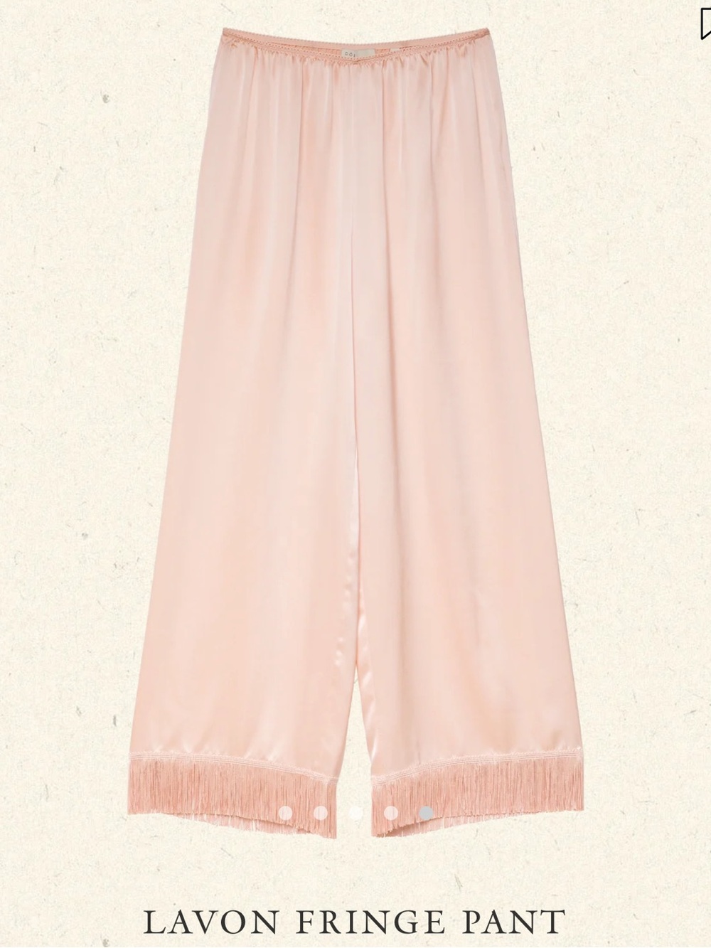 Doen Peach Lavon Wide-Leg Fringe Pants NWT